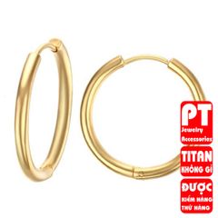 Bông tai titan nam 1 CHIẾC thời trang cao cấp inox thép không gỉ khoen tròn trangsucpt màu PTBTNA156 400580