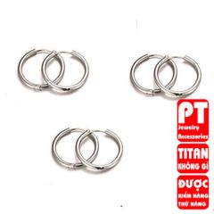 Bông tai titan nam 1 CHIẾC thời trang cao cấp inox thép không gỉ khoen tròn trangsucpt màu PTBTNA156 400580