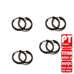 Bông tai titan nam 1 CHIẾC thời trang cao cấp inox thép không gỉ khoen tròn trangsucpt màu PTBTNA156 400580