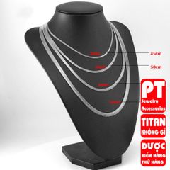 Dây chuyền nam titan cao cấp sang trọng thép không gỉ dây mì dẹp trangsucpt 3mm PTDCNA43 400607