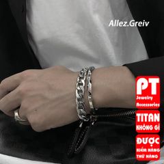 Vòng tay dây xích phong cách Punk Hip Hop 7mm thời trang Hàn Quốc cho nam 400611