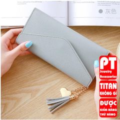 [ CỰC ĐẸP] BÓP VÍ DÀI NỮ CẦM TAY VD137 KHÓA BẤM KẾT HỢP TUA PHỤ KIỆN XINH XẮN 400622