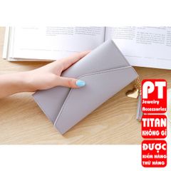 [ CỰC ĐẸP] BÓP VÍ DÀI NỮ CẦM TAY VD137 KHÓA BẤM KẾT HỢP TUA PHỤ KIỆN XINH XẮN 400622