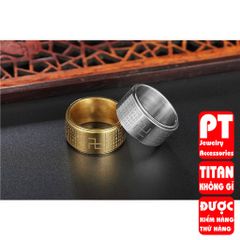 Nhẫn bát nhã tâm kinh xoay 360 độ ko đen 400624