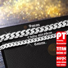 Dây chuyền inox cao cấp thép không gỉ titan nam lặc khít chạm 2 bên trangsucpt 6mm PTDCNA56 400647