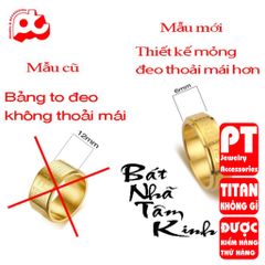 Nhẫn nam cao cấp thời trang inox bát nhã tâm kinh titan không gỉ trangsucpt bảng 6mm PTNNA08 400655