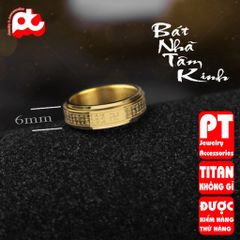 Nhẫn nam cao cấp thời trang inox bát nhã tâm kinh titan không gỉ trangsucpt bảng 6mm PTNNA08 400655