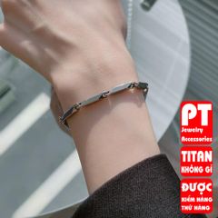 Lắc tay nam nữ titan cao cấp hỏa tiễn trơn thép không gỉ trangsucpt nhiều PTLTNABA 3T 400663