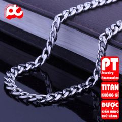 Dây chuyền nam titan cao cấp sang trọng inox thép không gỉ lặc trangsucpt 7mm PTDCNA01 400667