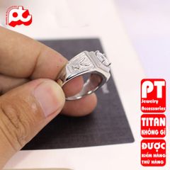 Nhẫn nam inox cao cấp thời trang titan thép không gỉ PT Jewelry & Accessories chạm play boy PTNNA233 400670