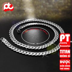 Dây chuyền nam inox cao cấp sang trọng lặc khít chạm 2 bên trangsucpt 9mm PTDCNA57 400679