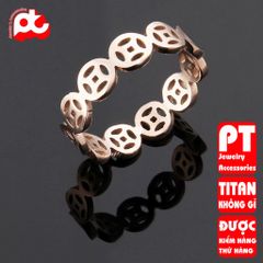 Nhẫn titan nữ đồng tiền cổ cách điệu cao cấp thép không gỉ titanium trangsucpt 400689
