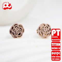 Bông tai nữ titan cao cấp thời trang trangsucpt không đen giá rẻ PTBTNT17 400690