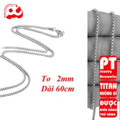 Dây chuyền titan nam cao cấp sang trọng inox thép không gỉ bông dừa trangsucpt 2mm PTDCNA51 400696