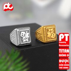 Nhẫn nam inox cao cấp thời trang chữ Phước bảng to titan thép không gỉ trangsucpt PTNNA01 400697