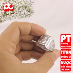 Nhẫn nam inox cao cấp thời trang chữ Phước bảng to titan thép không gỉ trangsucpt PTNNA01 400697