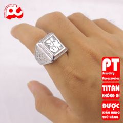 Nhẫn nam inox cao cấp thời trang chữ Phước bảng to titan thép không gỉ trangsucpt PTNNA01 400697