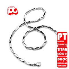 Dây chuyền nam inox cao cấp sang trọng thép không gỉ hỏa tiển trơn trangsucpt 2mm PTDCNA12 400706