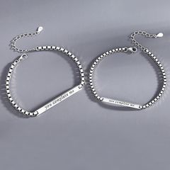 Vòng tay đôi nam nữ Khắc Tên theo yêu cầu, lắc tay quà tặng tình yêu không gỉ couple unisex Titan 400710