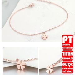 Lắc chân nữ titan cỏ 4 lá cao cấp thời trang trangsucpt 400729