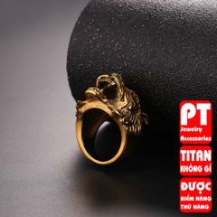 Nhẫn nam titan cao cấp thời trang chạm hổ PT Jewelry & Accessories thép không gỉ PTNNA257 400735