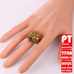 Nhẫn nam titan cao cấp thời trang chạm hổ PT Jewelry & Accessories thép không gỉ PTNNA257 400735