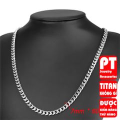 Dây chuyền nam nữ mặt trơn, Vòng tay nam nữ mặt trơn titan hiphop cá tính trangsucpt thép không gỉ 400738