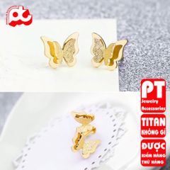 Bông tai nữ titan cao cấp thời trang trangsucpt không đen giá rẻ PTBTNT01 400793