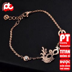 Lắc tay nữ titan cao cấp thời trang trangsucpt không đen giá rẻ PTLTNT13 400808