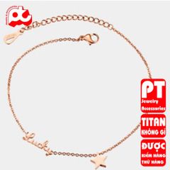 Lắc chân nữ titan cao cấp thời trang trangsucpt không đen giá rẻ PTLCNT30 400831