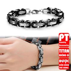 Lắc tay titan nam cao cấp sang trọng inox thép không gỉ ziczac vuông trangsucpt 9mm PTLTNA79 400833