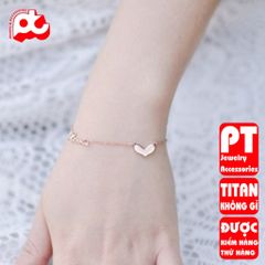 Lắc tay nữ titan cao cấp thời trang trangsucpt không đen giá rẻ PTLTNT28 400844