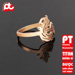 Nhẫn titan nữ freesize mặt nạ cách điệu cao cấp thép không gỉ titanium trangsucpt PTNNUT49 400856