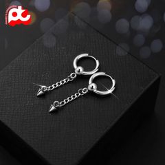 Bông tai nam inox cao cấp thép 1 chiếc kpop tòn ten phụ kiện bấm lỗ tai trangsucpt PTBTNA17 400866