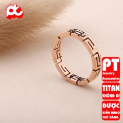 Nhẫn titan nữ vạn lý trường thành cách điệu cao cấp thép không gỉ titanium trangsucpt 400875
