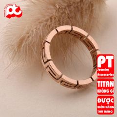 Nhẫn titan nữ vạn lý trường thành cách điệu cao cấp thép không gỉ titanium trangsucpt 400875