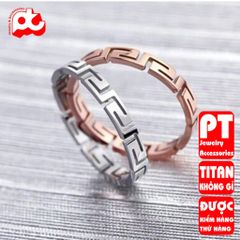 Nhẫn titan nữ vạn lý trường thành cách điệu cao cấp thép không gỉ titanium trangsucpt 400875
