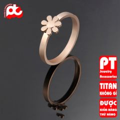 Nhẫn titan nữ hoa cúc 7 cánh cách điệu cao cấp thép không gỉ titanium trangsucpt 400883