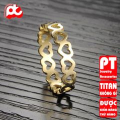 Nhẫn titan nữ trái tim rỗng cách điệu cao cấp thép không gỉ titanium trangsucpt 400884