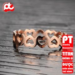 Nhẫn titan nữ trái tim rỗng cách điệu cao cấp thép không gỉ titanium trangsucpt 400884