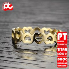 Nhẫn titan nữ trái tim rỗng cách điệu cao cấp thép không gỉ titanium trangsucpt 400884