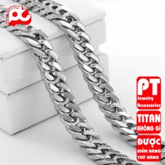 Dây chuyền nam inox cao cấp titan thép không gỉ lặc đôi trangsucpt 10mm PTDCNA188 400899