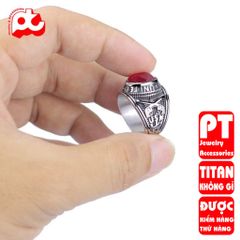Nhẫn nam titan cao cấp thời trang nhẫn mỹ inox thép không gỉ trangsucpt đá đỏ nhẫn PTNNA05 400902