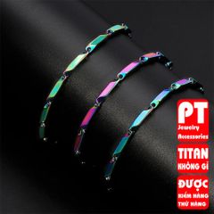 Lắc tay nam titan cao cấp hỏa tiễn trơn phối màu cách điệu galaxi thép không gỉ trangsucpt PTLTNABN 400909