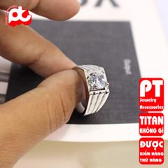 Nhẫn nam inox cao cấp thời trang titan cao cấp thời trang titan thép không gỉ 3 sọc PTNNA229 400955