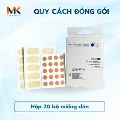 Miếng Dán Loại Bỏ Mụn Cóc SALIVER-20 - Plaster An Toàn Hiệu Quả Cho Mụn Cóc Và Vết Chai, Bộ 20 Miếng Dán 10mm