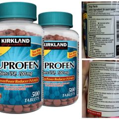 Viên giảm đau hạ sốt Kirkland Ibuprofen 200mg - Hỗ trợ giảm đau nhanh chóng, chống viêm hiệu quả, 500 viên, hàng chính hãng Mỹ