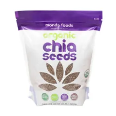 Hạt Chia Hữu Cơ Mỹ Monda Food 1.36kg - Giàu Omega-3, Chất Xơ, Hỗ Trợ Tiêu Hóa, Giảm Cân, Dinh Dưỡng Thực Vật, Vegan