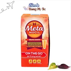 Bột Bổ Sung Chất Xơ Metamucil Vị Cam - Hỗ Trợ Tiêu Hóa Và Sức Khỏe Tim Mạch - Hộp 30 Gói 5.9g