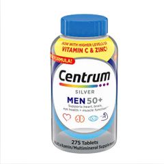 Vitamin Tổng Hợp Centrum Silver 50+ Cho Nam - Hỗ Trợ Cơ Bắp, Tim Mạch, Não Bộ, Mắt, Hệ Miễn Dịch - 275 Viên Mỹ